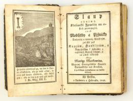 "Glaup..." evangélikus imáskönyv, szláv nyelven. Pest, 1848, Landerer és Heckenast. Kiadói félbőr kötésben, sérült állapotban.