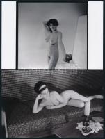 cca 1975 Hétvégi fotózások, szolidan erotikus fényképek, 13 db mai nagyítás korabeli negatívokról, 10x15 cm / 13 erotic photos, 10x15 cm