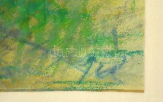 Gombosné B. Éva (1956-): Krisztus, feltámadás. Pasztell, papír, jelzett, üvegezett keretben, 59×44 c...