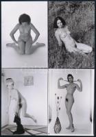 cca 1972 Szolidan erotikus fényképek tétele, 44 db mai nagyítás korabeli negatívokról, 9x13 cm / 44 ...