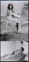 cca 1972 Szolidan erotikus fényképek tétele, 44 db mai nagyítás korabeli negatívokról, 9x13 cm / 44 ...