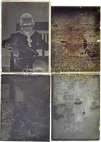 cca 1903 Szenden felvéve, Szadán kidolgozva 30 db vintage üveglemez negatív (6x9 cm és 9x12 cm) + 2 db feliratozott, vizitkártya méretű másolat két üveglemezről