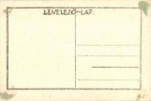 1925 Parancsnokság. Magyar Cserkésztábor / Hungarian scout art postcard s: Légrády Sándor (ragasztón...