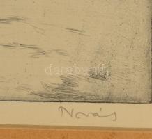 Novák Lajos (1927-1989): Tanya. Rézkarc, papír, jelzett, üvegezett keretben, 19x29 cm