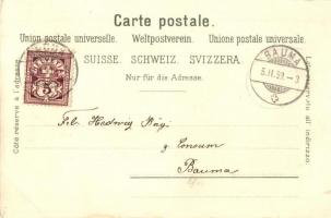 1899 Sehnsucht / Desire, lady, golden decorated floral Carl Künzli litho (EK)