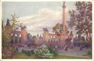 3 db RÉGI képeslap; Hősök tere, Ogulin, K.u.K. katonai motívumlap (orosz kém elfogatása) / 3 pre-194...