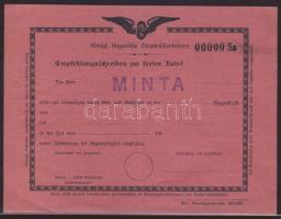 1930-as évek Magyar Állami Vasutak "Menettérti szabadjegy" "000-ás Minta" német nyelven