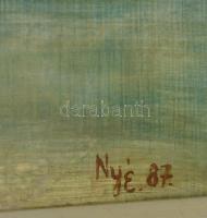 Nyáry Éva (1946-): Tó part. Olaj, farost, jelzett, keretben, 60×80 cm