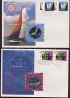 Érmés boríték tétel, 38db, egész világ, benne jobbak, PP, Gibraltár, Kína 2albumban