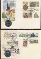 Érmés boríték tétel, 38db, egész világ, benne jobbak, PP, Gibraltár, Kína 2albumban