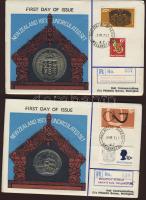 Érmés boríték tétel, 38db, egész világ, benne jobbak, PP, Gibraltár, Kína 2albumban