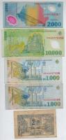 Románia 1920. 2L + 1998. 1000L (2x) + 1999. 2000L "Napfogyatkozás" + 2000. 10.000L T:II-,I...