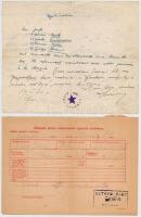 1944-1945 3 db okmány: igazolás a bori bányából hazaengedett zsidók részére, igazolás állandó lakhelyről való kijelentkezésről, menekültigazolvány
