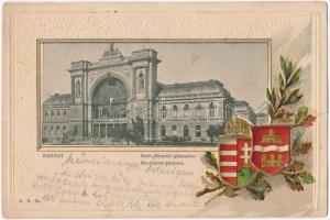 Budapest VII. Keleti (Központi) pályaudvar. Címeres Emb. litho (b)