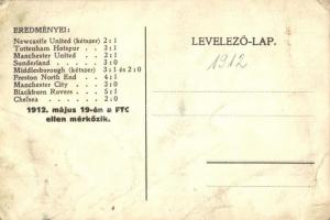 1912 Woolwich Arsenal - FTC labdarúgó mérközés, az angol csapat csoportképe / English football group...