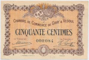 Franciaország / Gray & Vesoul Kereskedelmi Kamara 1915. 50c szükségpénz T:I France / Chambre de Commerce de Gray & Vesoul 1915. 50 Centimes necessity note C:UNC