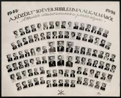 cca 1958-1968 Iskolai és munkahelyi tablóképek nevesített portrékkal, 3 db vintage fotó, 24x30 cm