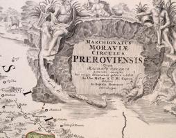 cca 1720 Johann Baptist Homann: Marchionatus Moraviae Circulus Preroviensis quem Mandato Caesareo ac...
