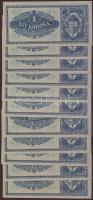 1920. 1K (11x) egymásutáni sorszámokkal "sorozatszámok és számok" erősen ferdén nyomva T:I...