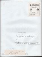 cca 1989 Menesdorfer Lajos (1941-2005): Bádogember, feliratozott, vintage fotóművészeti alkotás, 40x...