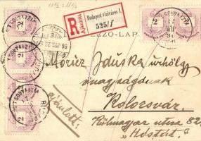 1896 (Vorläufer!) Budapest, Panorámakép, Margitszigeti gyógyforrás és fürdő. Humoros rajzzal egy fog...