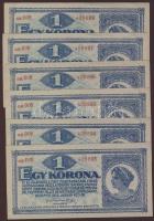 1920. 1K (18x) egymásutáni sorszámokkal "sorozatszámok és számok" erősen ferdén nyomva T:I...