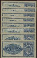 1920. 1K (20x) egymásutáni sorszámokkal "sorozatszámok és számok" erősen ferdén nyomva T:I