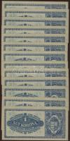 1920. 1K (20x) egymásutáni sorszámokkal "sorozatszámok és számok" erősen ferdén nyomva T:I