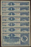 1920. 1K (20x) egymásutáni sorszámokkal "sorozatszámok és számok" erősen ferdén nyomva T:I