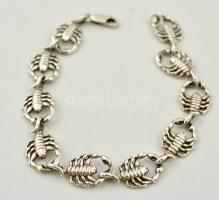 Ezüst(Ag) skorpiós karkötő, jelzett, h: 20 cm, nettó: 14 g