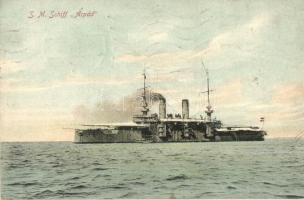 SMS Árpád K.u.K. haditengerészet Habsburg-osztályú csatahajója. G. Costalunga / K.u.K. Kriegsmarine. Warship of the Austro-Hungarian Navy (EK)