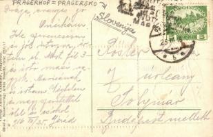 Pragersko, Pragerhof; Bahnhof. Verlag Amalie Churfürst / railway station. Hungarian flag, golden Emb...