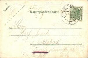 Maria Lanzendorf, Franz Schemm Kunstanstalt golden Art Nouveau, floral, Emb. litho