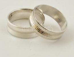 Ezüst(Ag) 2 db karikagyűrű, méret: 49 és 53, nettó: 4,9 g