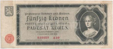 Német Harmadik Birodalom / Cseh-Morva Protektorátus 1940. 50K T:III German Third Reich / Protectorate of Bohemia and Moravia 1940. 50 Korun C:F  Krause 5