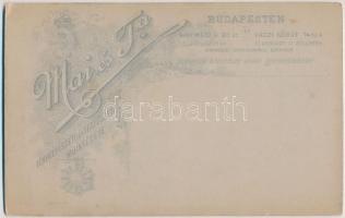 cca 1890 iszeni Iszer Károly (1861-1929) újságíró, sportszervező kerékpárral, keményhátú fotó Mai Ma...