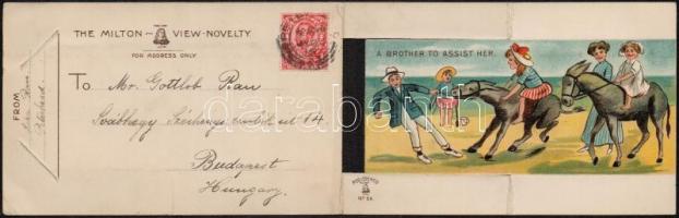 Peterhead, Come and see the sea - foldable leporello postcard, The Milton Series No. 64. Woolstone Bros. London. litho