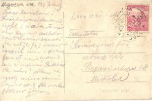 Királyháza, Koroleve; Vasútállomás vonattal / railway station with train (ázott / wet damage)