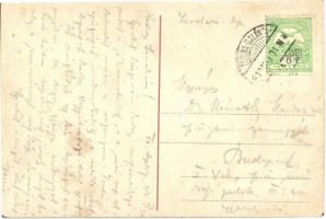 Trencsénteplic, Trencianske Teplice; Villamos állomáson / Station der elektrischen Bahn / tram stati...