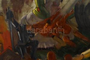 Ruzicskay György (1896-1993): Keresztállítás. Olaj, vászon, jelzett, keretben, 100×100 cm