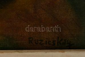 Ruzicskay György (1896-1993): Keresztállítás. Olaj, vászon, jelzett, keretben, 100×100 cm