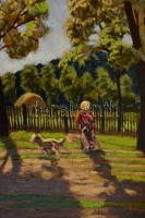 Litteczky Endre (1880-1953): Tavaszi napsütés. Olaj, karton, jelzett, keretben, 70×98 cm