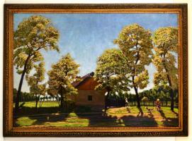 Litteczky Endre (1880-1953): Tavaszi napsütés. Olaj, karton, jelzett, keretben, 70×98 cm