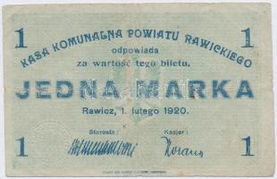 Lengyelország / Rawicz 1920. 1M szükségpénz T:III,III- Poland / Rawicz 1920. 1 Marka ncessity note C:F,VG