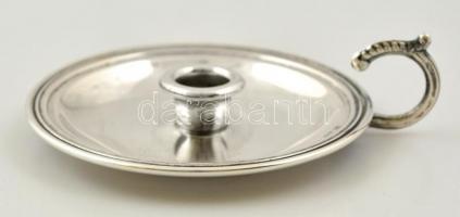 Ezüst(Ag) kézi gyertyatartó, jelzett, d: 8,5 cm, nettó: 32,5 g