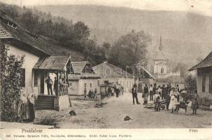 Prakfalva, Prakovce, Prakendorf; Fő tér templommal. Spinczyk Ödön fényképész felvétele / main square with church