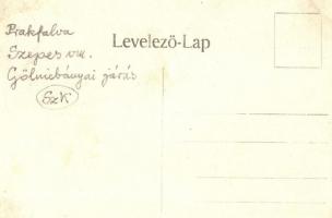 Prakfalva, Prakovce, Prakendorf; Fő tér templommal. Spinczyk Ödön fényképész felvétele / main square...