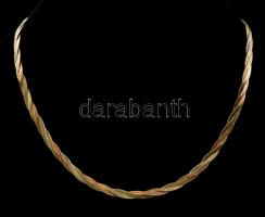 Ezüst(Ag) fonott nyaklánc, jelzett, h: 39 cm, nettó: 7,9 g