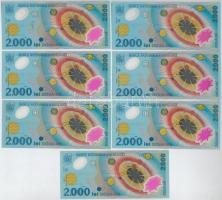 Románia 1999. 2000L (7x) T:I  Romania 1999. 2000 Lei (7x) C:UNC