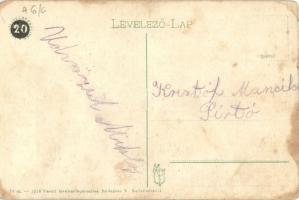 Szeged, Vasútállomás belső része, gőzmozdony, vasutasok (fl)